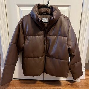 NWT Old Navy Leather Puffer Jacket